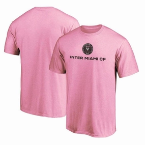 Inter Miami CF MLS UK Large Fanatics Branded Primary Logo T-Shirt - Pink