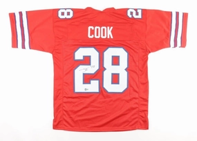 James Cook Signed Bills Jersey (Beckett) Buffalo 2022 2nd Rnd Pck / Univ Georgia