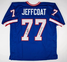 Jim Jeffcoat ??Circle The Wagon?? Signed Buffalo Bills Jersey (JSA COA)