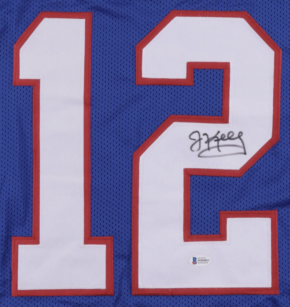 Jim Kelly Signed Bills Jersey (Beckett Holo) Buffalo's 4xSuper Bowl Quarterback