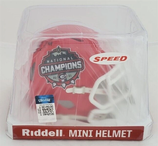 Jordan Davis Signed Georgia Bulldogs Mini Helmet (JSA COA) 2021 National Champs