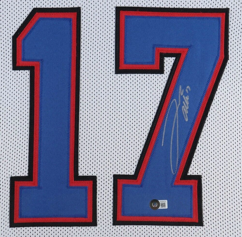 Josh Allen Signed & Framed Buffalo Bills Jersey (Beckett) 2xPro Bowl Quarterback
