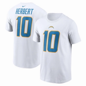 Justin Herbert NFL Los Angeles Chargers Nike Player Name & Number T-Shirt - White