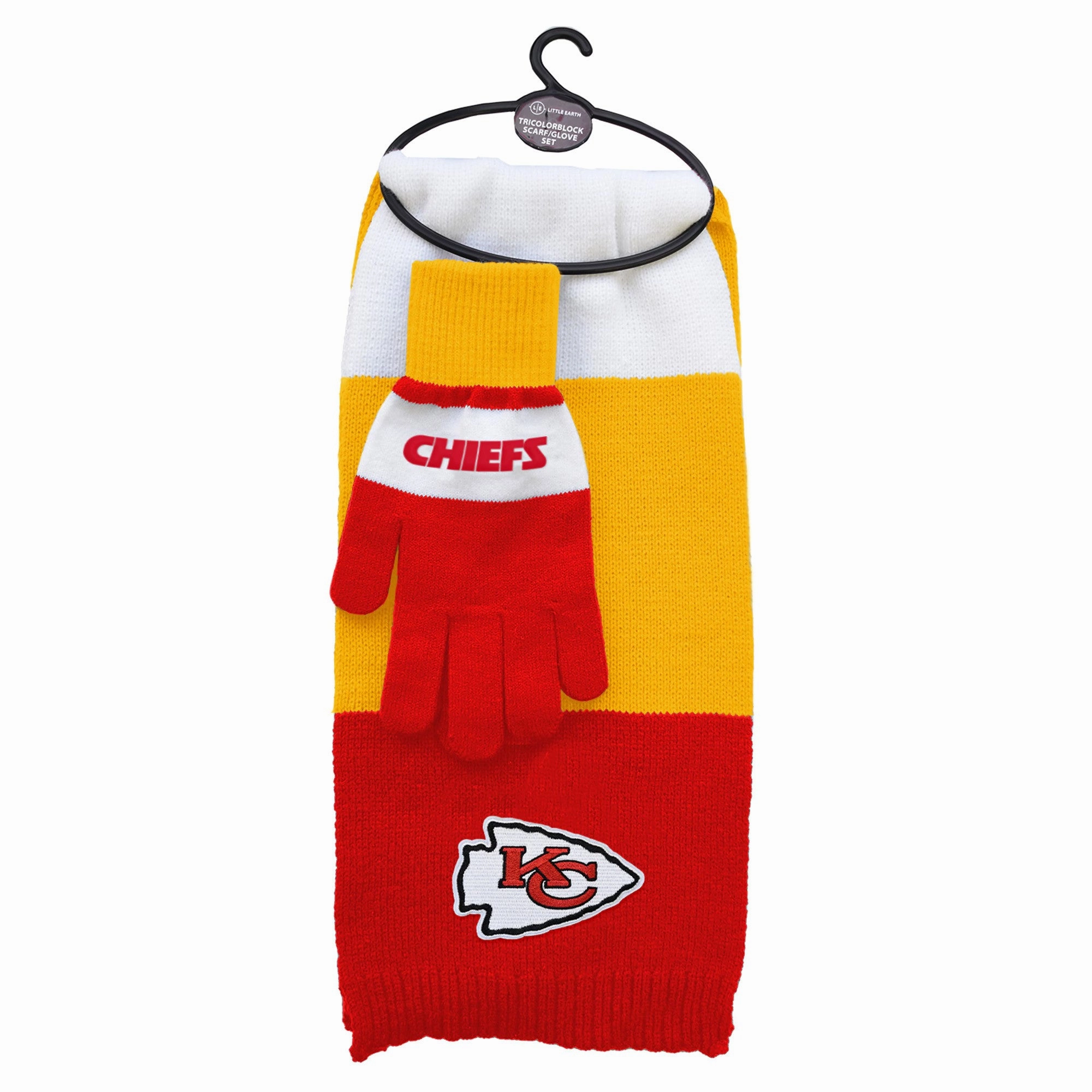 Kansas City Chiefs NFL Tri-Color Scarf & Glove Gift Set