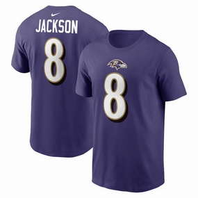 Lamar Jackson NFL Baltimore Ravens Nike Player Name & Number T-Shirt - Purple