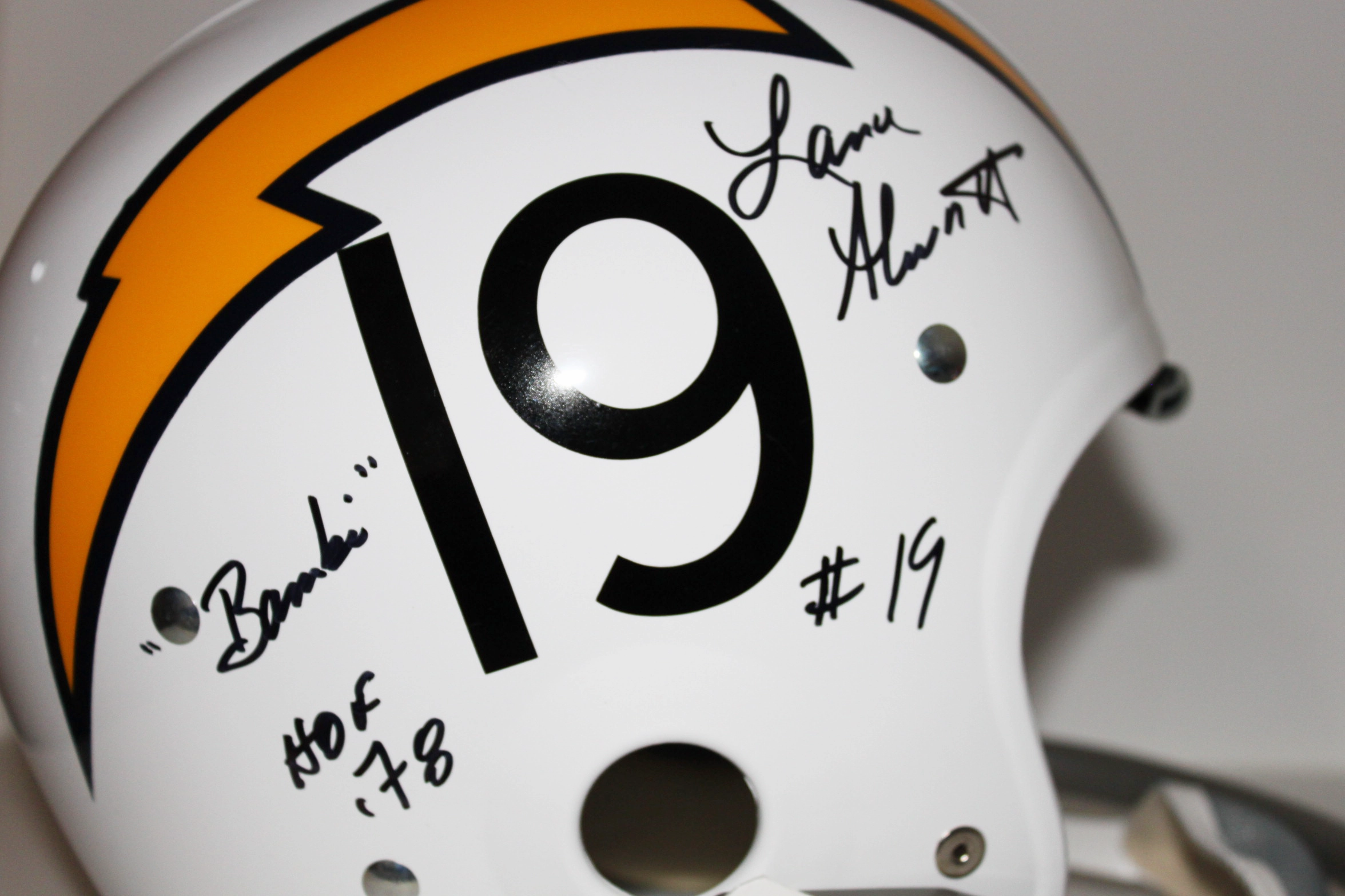 Lance Alworth Signed Throwback Suspension "TK" Helmet with 3 Inscriptions