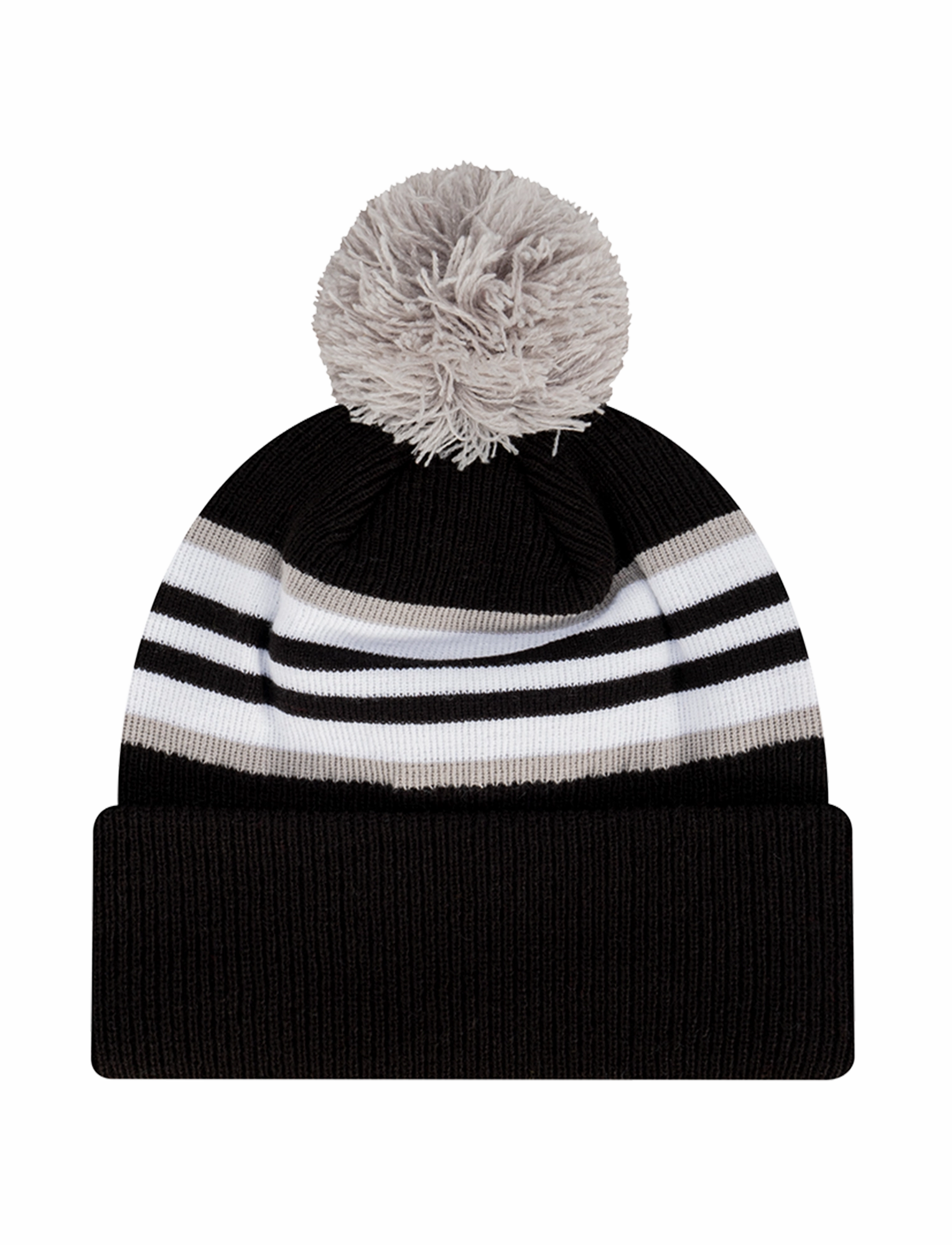 Las Vegas Raiders New Era NFL Stripe Hit Knit Beanie - Black