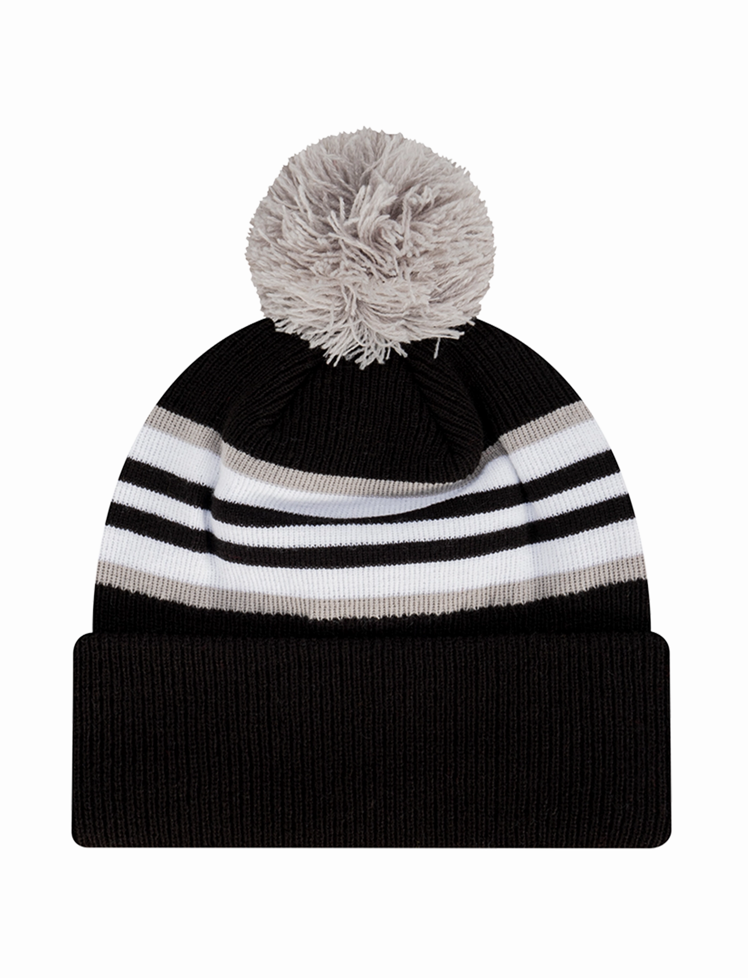 Las Vegas Raiders New Era NFL Stripe Hit Knit Beanie - Black