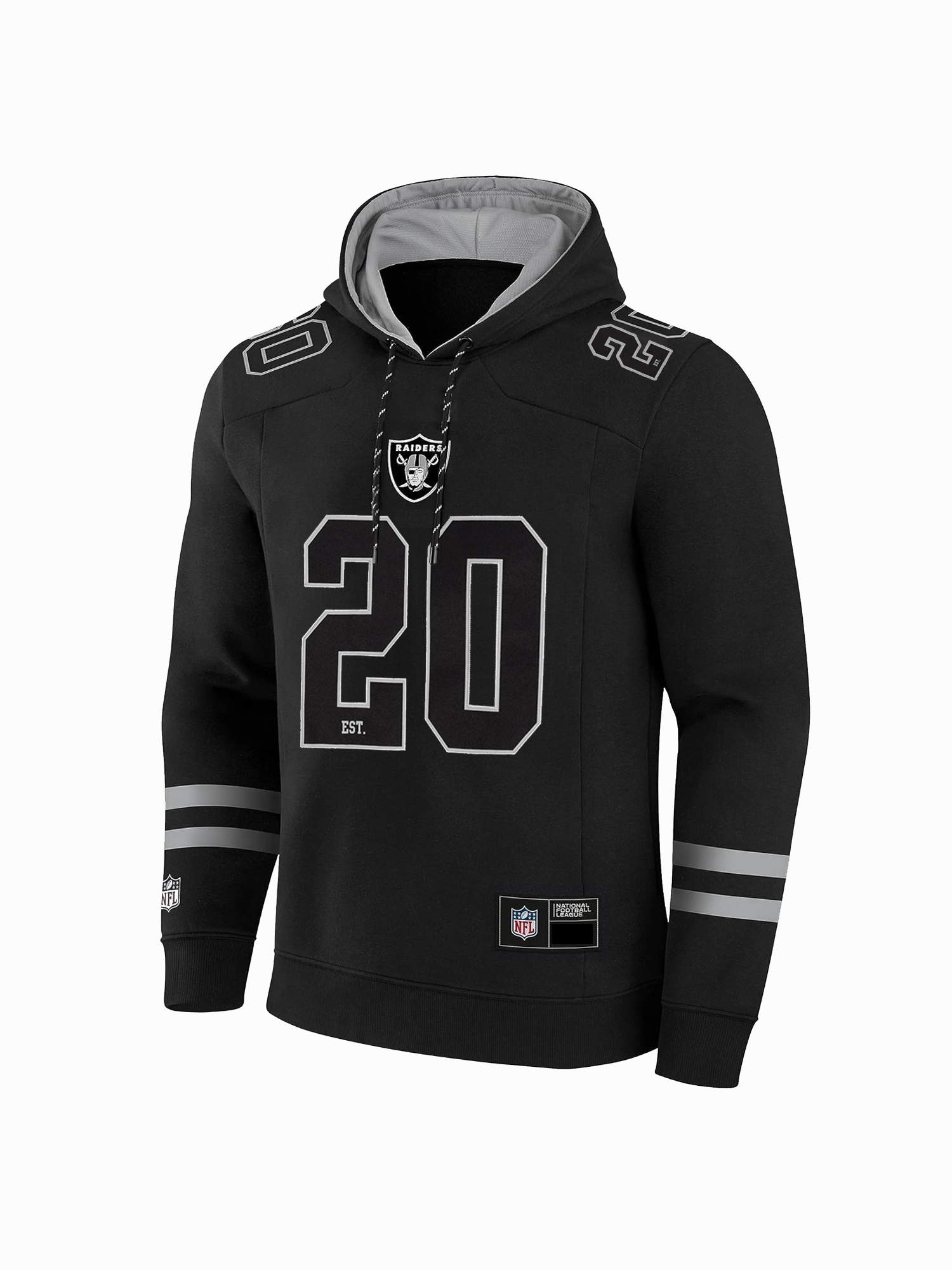 Las Vegas Raiders NFL Foundation Panel Hoodie Jumper - Black