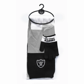 Las Vegas Raiders NFL Tri-Color Scarf & Glove Gift Set