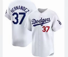 Los Angeles Dodgers #37 Teoscar Hern??ndez White Home Authentic Player Jersey Baseball Jerseys
