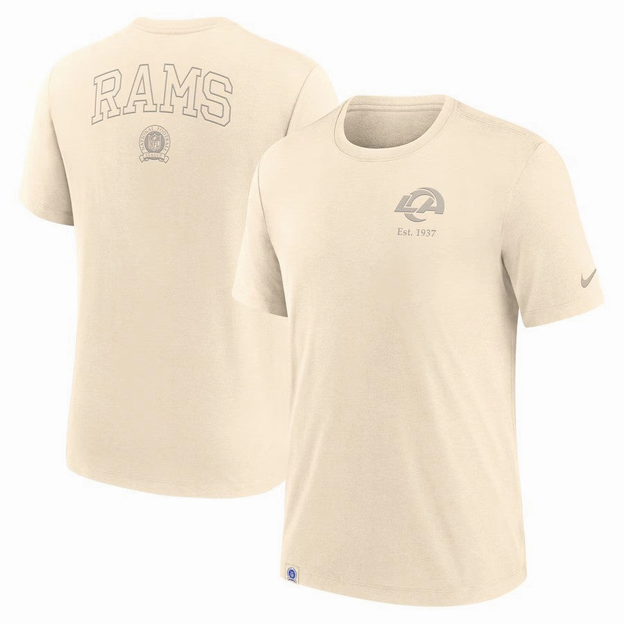 Los Angeles Rams NFL Nike Glory Tri-Blend T-Shirt - Cream