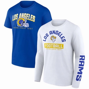 Los Angeles Rams NFL UK Large Fanatics Branded Two-Pack T-Shirt - Royal/White