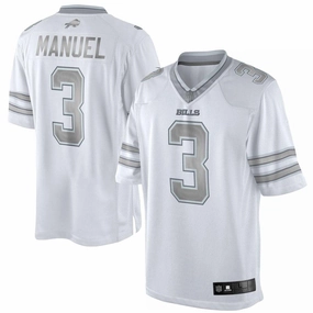 Men's Buffalo Bills EJ Manuel White Platinum Limited Jersey