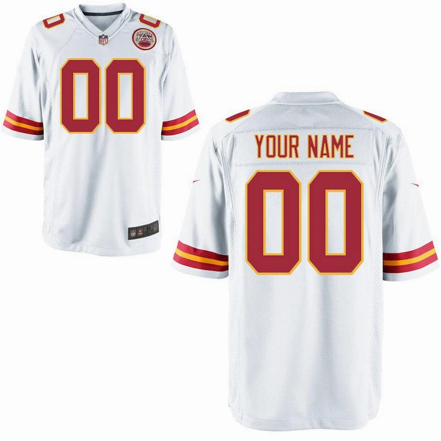 Men's Kansas City Chiefs Customized White Game Jersey