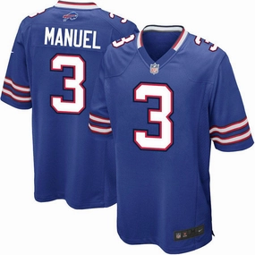 Mens Buffalo Bills EJ Manuel Royal Blue Game Jersey