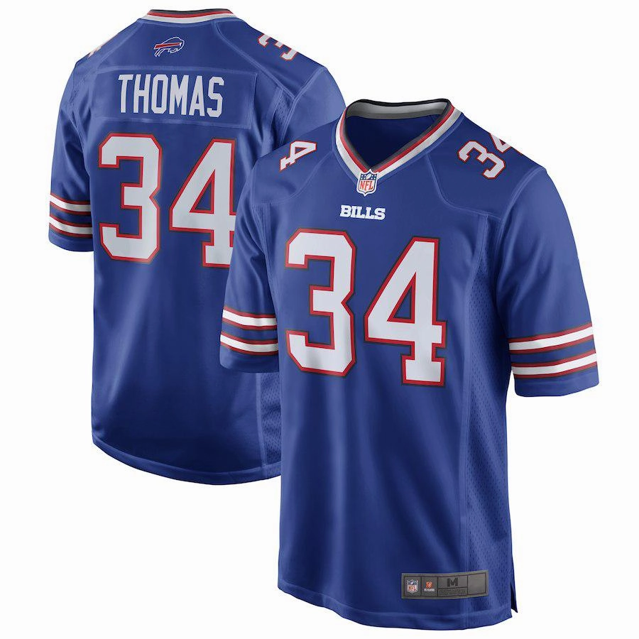 Mens Buffalo Bills Thurman Thomas Royal Blue Retired Player Game Jersey