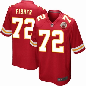 Mens Kansas City Chiefs Eric Fisher  Red Game Jersey
