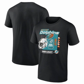 Miami Dolphins NFL Bud Light T-Shirt - Black