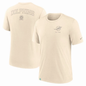 Miami Dolphins NFL Nike Glory Tri-Blend T-Shirt - Cream