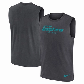 Miami Dolphins NFL Nike Primetime Legend Performance Muscle Tank Top - Gray