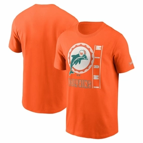 Miami Dolphins NFL UK Medium Nike Lockup Essential T-Shirt - Orange