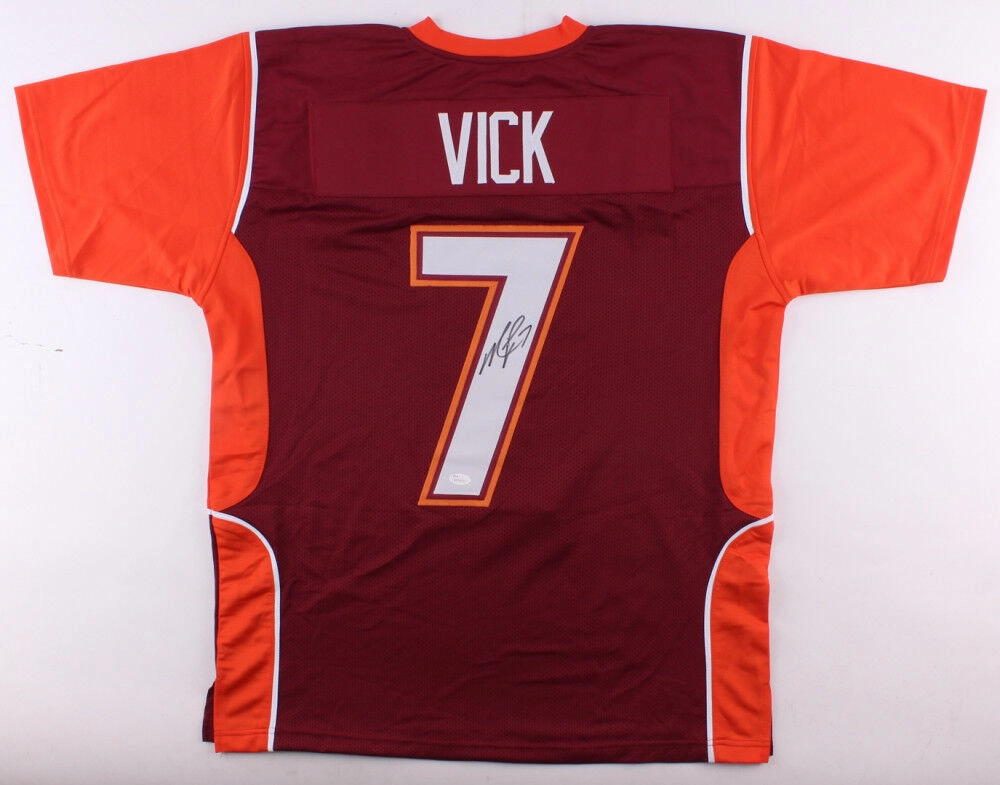 Michael Vick Signed Virginia Tech Hokies Orange Jersey (JSA) #1 Pick 2001 Draft