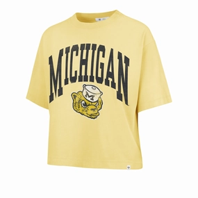 MICHIGAN WOLVERINES VINTAGE SHALE '47 MONTAUK CROP TEE WOMENS