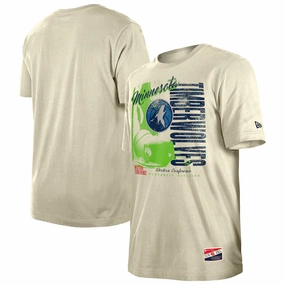 Minnesota Timberwolves NBA New Era Distressed Throwback Vintage Color Pack T-Shirt - Cream
