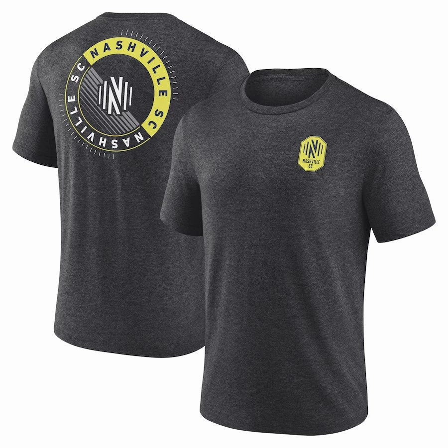 Nashville SC MLS UK Large Fanatics Branded Full Circle Tri-Blend T-Shirt - Charcoal