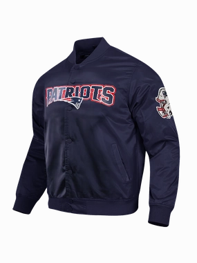 New England Patriots Pro Standard NFL Team Classic Satin Button Jacket - Navy