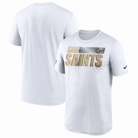 New Orleans Saints NFL UK Nike Large Sideline Impact Legend Performance T-Shirt - White