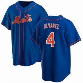 New York Mets #4 Francisco ??lvarez Royal Cool Base Stitched Baseball Jersey