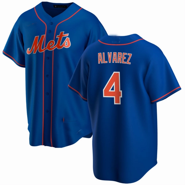 New York Mets #4 Francisco ??lvarez Royal Cool Base Stitched Baseball Jersey