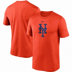 New York Mets MLB UK Medium Nike Team Logo Legend Performance T-Shirt - Orange