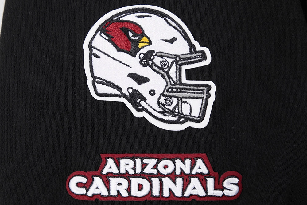 NFL ARIZONA CARDINALS CLASSIC WOMEN'S CROPPED FLEECE PULLOVER HOODIE (BLACK)