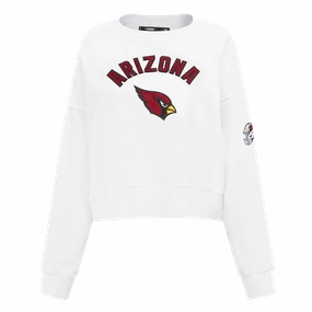 NFL ARIZONA CARDINALS CLASSIC WOMEN'S FLEECE CREWNECK (WHITE)