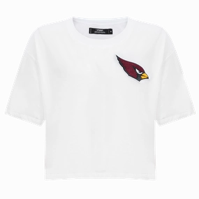 NFL ARIZONA CARDINALS CLASSIC WOMEN'S SINGLE JERSEY BOXY TEE (WHITE)