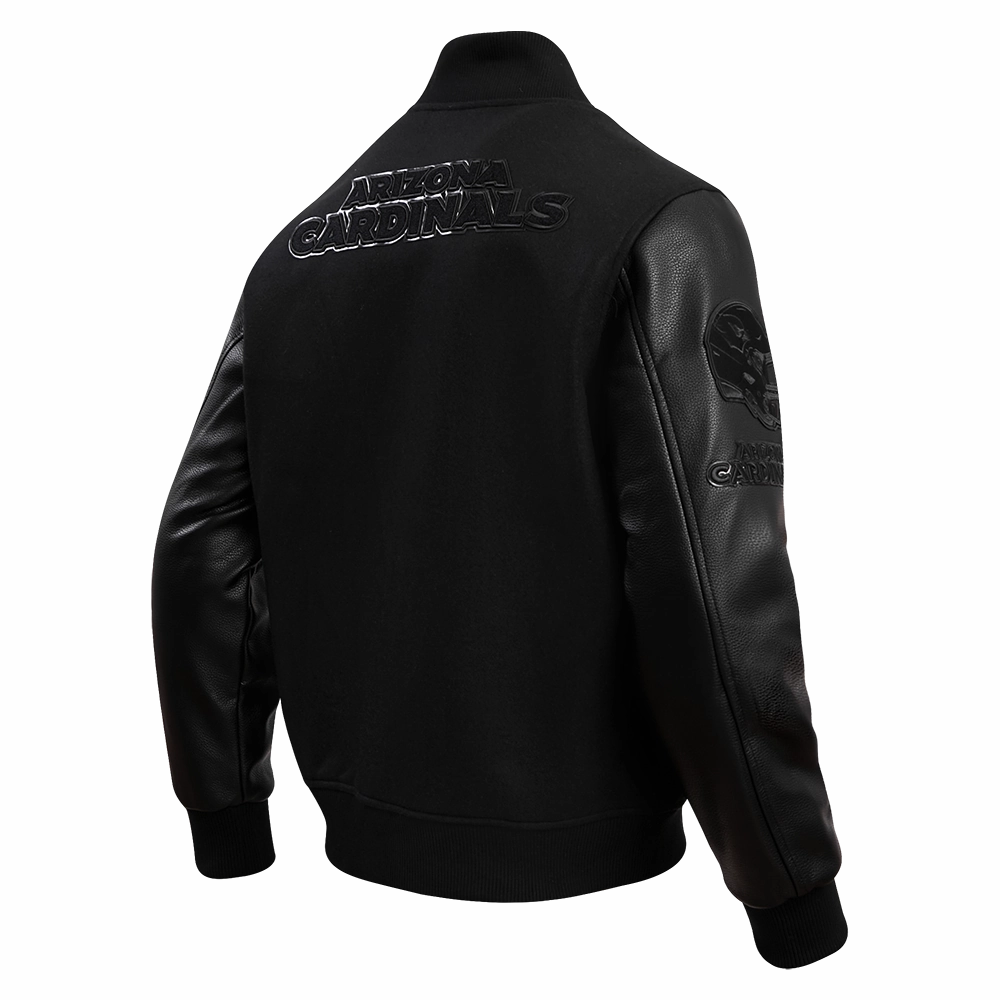 NFL ARIZONA CARDINALS TRIPLE BLACK MEN'S WOOL VARSITY JACKET (TRIPLE BLACK MEN'S)