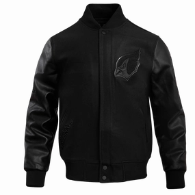 NFL ARIZONA CARDINALS TRIPLE BLACK MEN'S WOOL VARSITY JACKET (TRIPLE BLACK MEN'S)