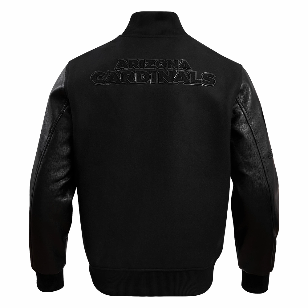 NFL ARIZONA CARDINALS TRIPLE BLACK MEN'S WOOL VARSITY JACKET (TRIPLE BLACK MEN'S)