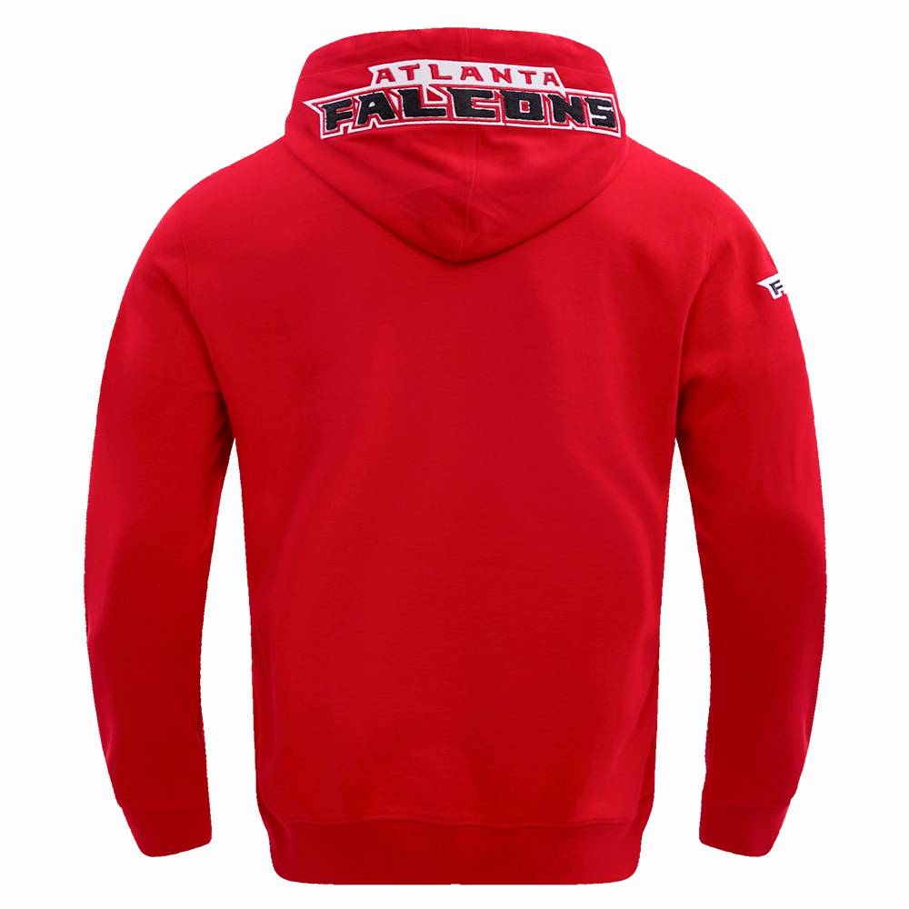 NFL ATLANTA  FALCONS CLASSIC CHENILLE MEN'S DOUBLE KNIT PULLOVER HOODIE (RED)