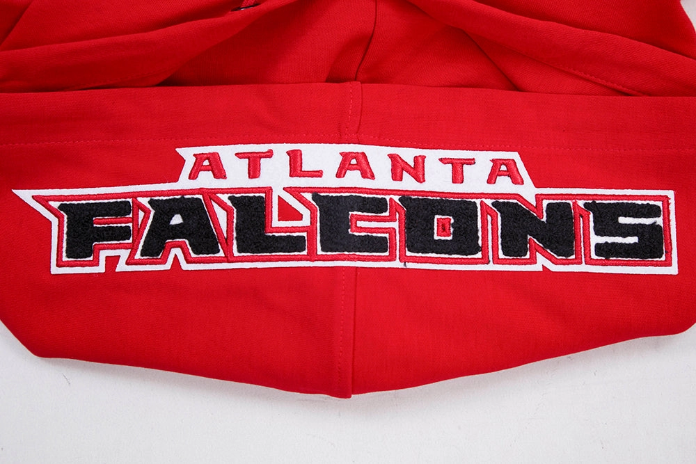 NFL ATLANTA  FALCONS CLASSIC CHENILLE MEN'S DOUBLE KNIT PULLOVER HOODIE (RED)