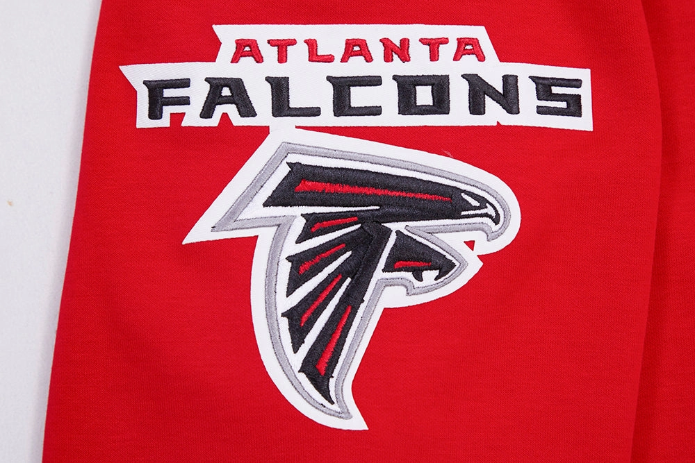 NFL ATLANTA  FALCONS CLASSIC CHENILLE MEN'S DOUBLE KNIT PULLOVER HOODIE (RED)