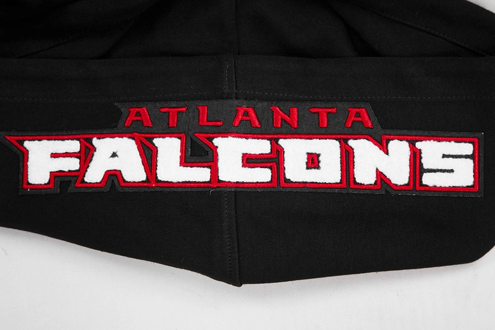 NFL ATLANTA FALCONS CLASSIC CHENILLE MEN'S PULLOVER HOODIE (BLACK)