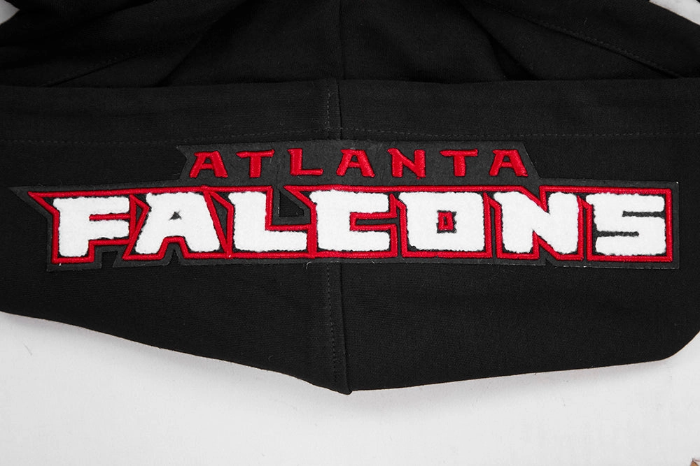 NFL ATLANTA FALCONS CLASSIC CHENILLE MEN'S PULLOVER HOODIE (BLACK)