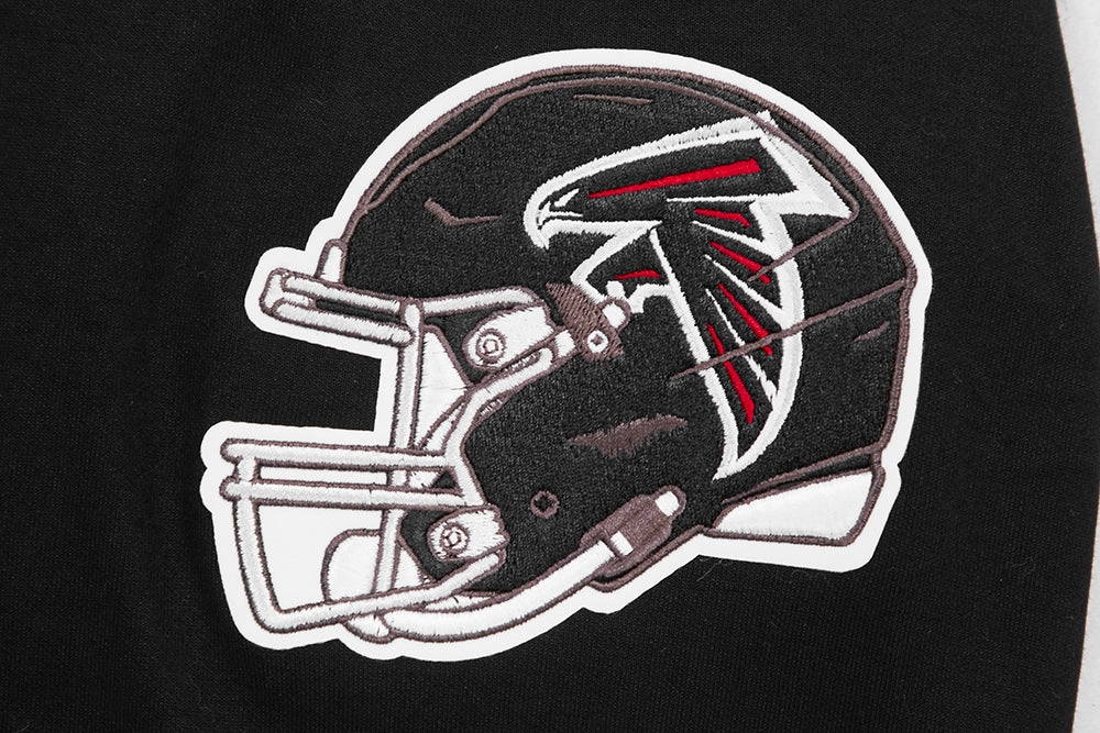 NFL ATLANTA FALCONS CLASSIC CHENILLE MEN'S PULLOVER HOODIE (BLACK)