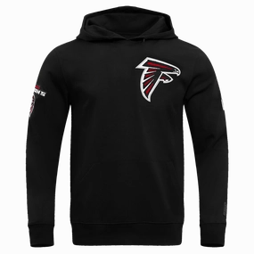 NFL ATLANTA FALCONS CLASSIC CHENILLE MEN'S PULLOVER HOODIE (BLACK)