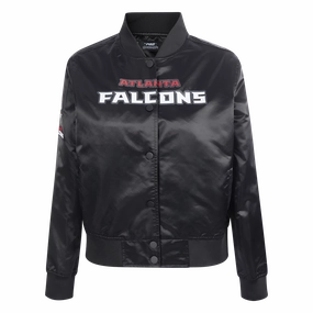 NFL ATLANTA FALCONS CLASSIC WOMEN'S SATIN JACKET (BLACK)