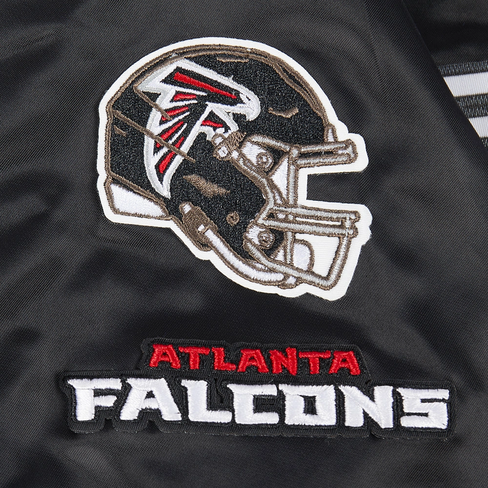 NFL ATLANTA FALCONS CLASSIC WOMEN'S SATIN JACKET (BLACK)